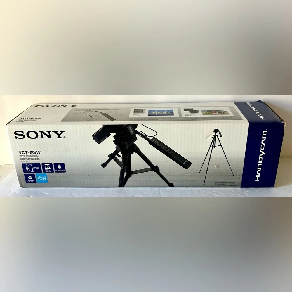 Sony VCT-60AV Video Wired Remote Control Camera Handycam Tripod w/Carrying Case
